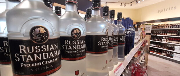 Russian Standard vodka on the shelves